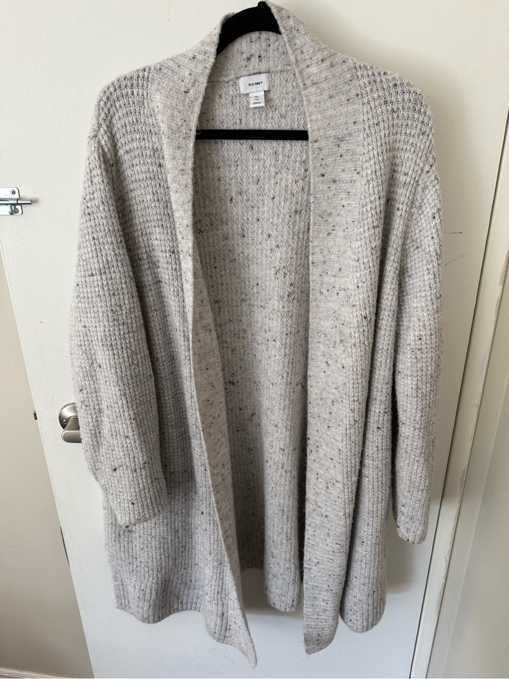 Old Navy Cream Speckled Open-Front Cardigan Sweater